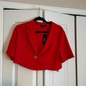 Lulus red cropped blazer NWT